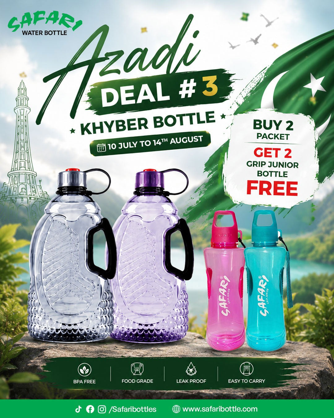 Azadi Offer # 3 - Khyber Bottle Buy 2 Pack Get 2 Bottle Free