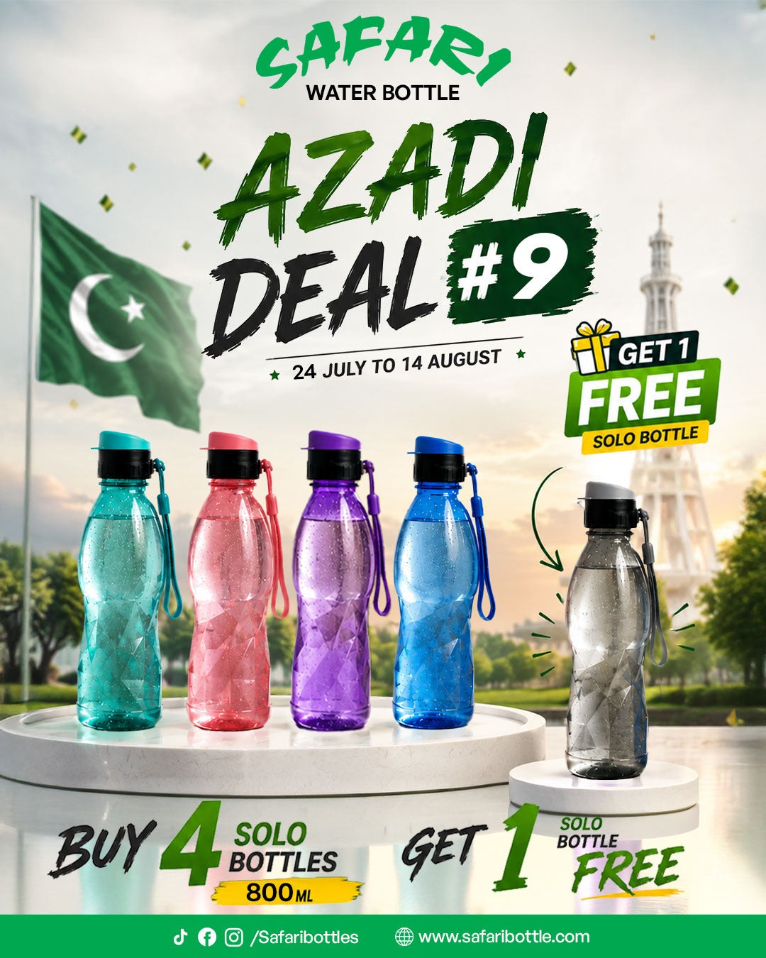 Azadi Deal # 9 - Solo Bottle (800 Ml) Buy 4 Get 1 Free