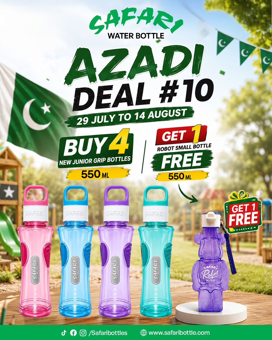 Azadi Deal # 10 - New Junior Grip - Buy 4 Get 1 Robot Bottle Free