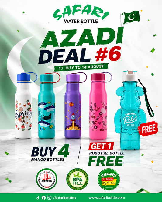 Azadi Deal # 6 - Mango Bottle (800 ML) Buy 4 Get 1 Robot XL Bottle FREE!