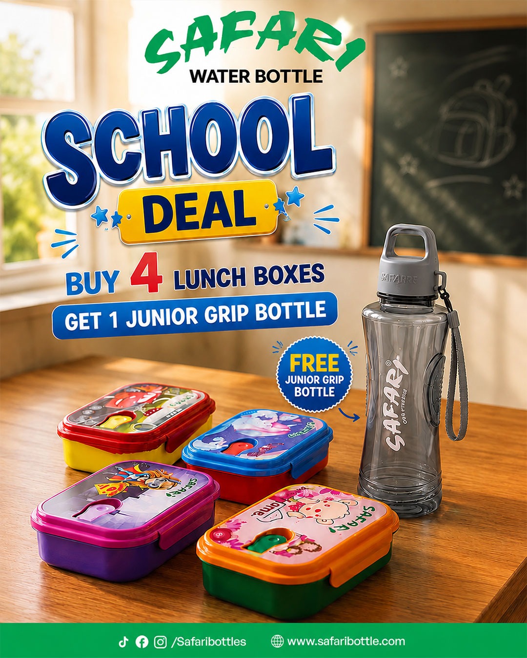 School Deal - Buy 4 Lunch Box Get 1 Bottle Free